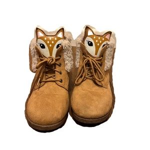 Fabkids Deer Face Booties, Size 1